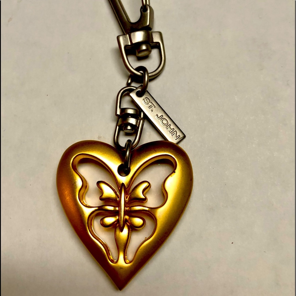 St. John Heart Butterfly Key Fob